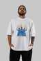 Bravery Front Printed White Oversize T-Shirt Men Women Cotton Crew Neck Tshirt - 6