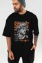 Scult Front Printed Black Oversize T-Shirt Men Women Cotton Crew Neck T-Shirt - 7