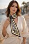 Women's Black and White Zebra Patterned Premium Neck Scarf Flr1003 - 5