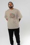 Love Xoxo Front Printed Beige Oversize T-Shirt Men Women Cotton Crew Neck T-Shirt - 7