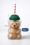 Teddy Bear Glass Cup with Straw Smoothie Milkshake Cup Thick Glass Cute Bear Mug - 4