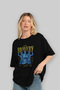 Bravery Front Printed Black Oversize T-Shirt Men Women Cotton Crew Neck Tshirt - 4