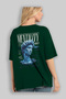 Mentality 2 Back Printed Green Oversize T-Shirt Men Women Cotton Crew Neck T-Shirt - 4