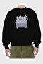 Xoxo Heart Front Printed Black Oversize Sweatshirt Men Women Unisex - 2