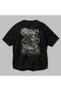 Medusa Back Printed Black Oversize T-Shirt Men Women Cotton Crew Neck T-Shirt - 3
