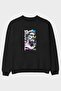 Zeus Intense Front Printed Black Oversize Sweatshirt Men Women Unisex