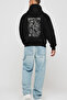 Mentality Zeus Back Printed Black Oversize Hooded Sweatshirt Men Women - 4