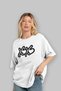 Xoxo Heart Front Printed White Oversize T-Shirt Men Women Cotton Crew Neck T-Shirt - 4