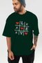 Love Xoxo Front Printed Green Oversize T-Shirt Men Women Cotton Crew Neck Tshirt - 6