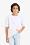 100% Cotton Oversized Crew Neck Short Sleeve White T-Shirt for Boys G6486A826Sm - 3