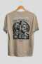 Mentality Zeus Back Printed Beige Oversize T-Shirt Men Women Cotton Crew Neck T-Shirt