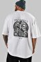 Mentality Zeus Back Printed White Oversize T-Shirt Men Women Cotton Crew Neck T-Shirt - 5