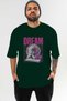 Dream Angel Front Printed Green Oversize T-Shirt Men Women Cotton Crew Neck Tshirt - 2