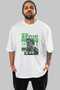 Emrald Regis Front Printed White Oversize T-Shirt Men Women Cotton Crew Neck Tshirt - 2