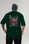 Angels Back Printed Green Oversize T-Shirt Men Women Cotton Crew Neck T-Shirt - 2
