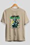 Stop War Front Printed Beige Oversize T-Shirt Men Women Cotton Crew Neck T-Shirt