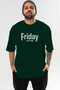 Friday Front Printed Green Oversize T-Shirt Men Women Cotton Crew Neck T-Shirt - 2