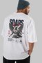 Soars Back Printed White Oversize T-Shirt Men's Women's Cotton Crew Neck T-Shirt - 7