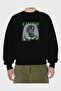 Father Zeus Front Printed Black Oversize Sweatshirt Men Women Unisex - 2