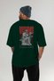 Visions Back Printed Green Oversize T-Shirt Men Women Cotton Crew Neck T-Shirt - 5