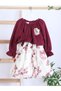Lace Detailed Waist and Sleeve Gathered Girls' Dress 4-8 Years 4418 - 6