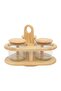 Wooden Jar Set with Glass Containers Tray 3 Pc - 2
