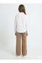 Beige Tasseled Poncho Shirt and Wide-Legged Trousers 3-Piece Girls' Set 8-14 Years 4430 - 4