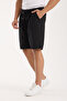 Black Men's Cotton-Linen Blend Shorts - 2