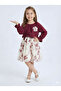 Lace Detailed Waist and Sleeve Gathered Girls' Dress 4-8 Years 4418 - 3