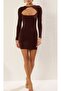 Brown Bodycon Mini Stylish Dress 0159