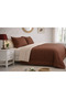 Duvet Cover Set Ranforce Double - Reversible (4-Piece) - Brown - Cappuccino - 3