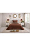 Duvet Cover Set Ranforce Single - Reversible (3-Piece) - Brown - Cappuccino