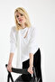 Women's White Scarf Detailed Knitwear Blouse - 4