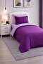 Duvet Cover Set Ranforce Single - Reversible (3-Piece) - Purple - Lilac - 2