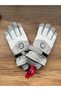 Waterproof Grey-White Color Lined Women's Adult Size Ski and Snow Gloves - 2