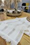 Raw Lace Knitted 2-PIECE Runner Table Cloth 35 x 80 - 3