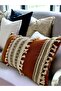 Brick Color Triple Brown Lace Throw Pillow Cushion Cover - 5