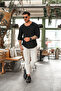 Open Collar Oversize Knitwear Tshirt Black - 2