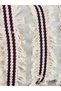 3 Tassels and Patterned Linen Cream Throw Pillow Cushion Cover - 6