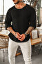 Open Collar Oversize Knitwear Tshirt Black - 4