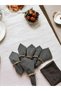 Gray Anthracite Plain 6-Piece Napkin Set
