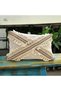 Raw Linen Cream Cross Brown Lace Pompom Throw Pillow Cover (35 X 55) - 4