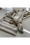 Gray Thick Striped Linen 6-Piece Napkin Set (with Buckle Gift) - 2