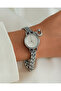 Silver Metal Wristwatch |   Minimal Model with Round Charms