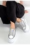 Dalen Gray Linen Lace-Up Sports Shoes - 2