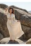 Andalusian Lace Detailed Crop Tie-Up Bohemian Muslin Dress - 2