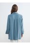 Lcwaikiki Classic Petrol Oversize Modal Blended Women's Shirt Tunic - 4