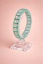 Mint Green Square Cut Crystal Stone Women's Bracelet