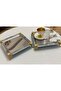 Stainless Steel Square Presentation Tray with 2 Stands and Japanese Roses