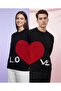 February 14 Valentine's Day - Birthday Couple Combination Heart Soft Knit Sweater